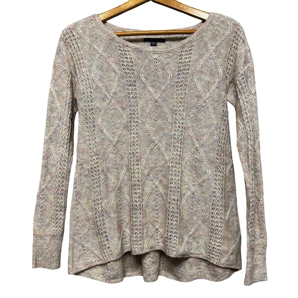 American Eagle Lightweight Knit Sweater Small Soft Cable Knit Pullover